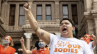 Women protest against Texas’ tough new abortion ban on September 1, 2021. 