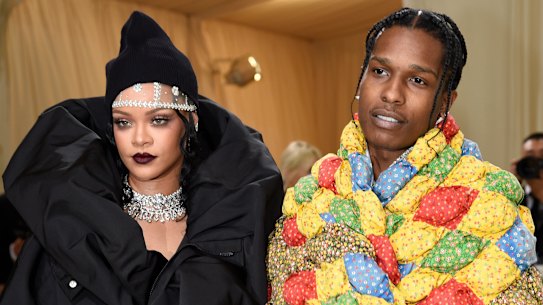 Trash talking: The internet lit up over Easter with rumours that Rihanna, left, and ASAP Rocky - who are expecting their first child together - had split up.