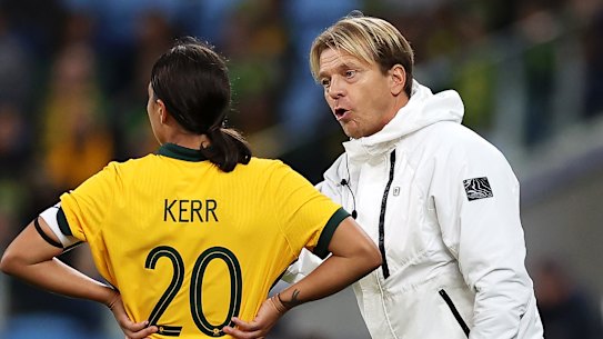 Tony Gustavsson with Sam Kerr.