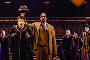 Michael Bani as The Sorting Hat, with Ben Walter as Albus Potter in the reimagined Harry Potter and the Cursed Child.