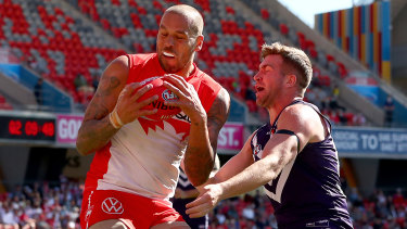 Lance Franklin has been handed a one-game ban by the AFLâ€™s Match Review Panel for his elbow on Luke Ryan. 