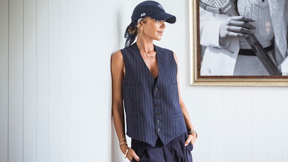 Designer Pip Edwards surveys the Ralph Lauren marquee