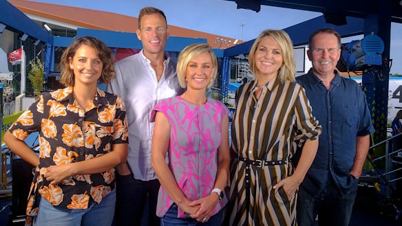 The Today show hosts at Melbourne park on Saturday.