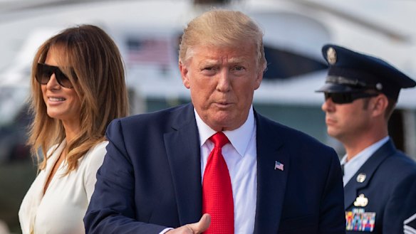 President Donald Trump with Melania. He has fired back at the UK after a leak of the British ambassador's assessment of him. 
