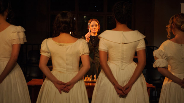 The women in Dickens' refuge are groomed for a new life in the colonies by Matron (Zoe Boesen).