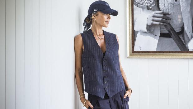 Designer Pip Edwards surveys the Ralph Lauren marquee