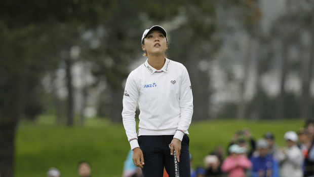 Lydia Ko makes the eagle putt on the first playoff hole.
