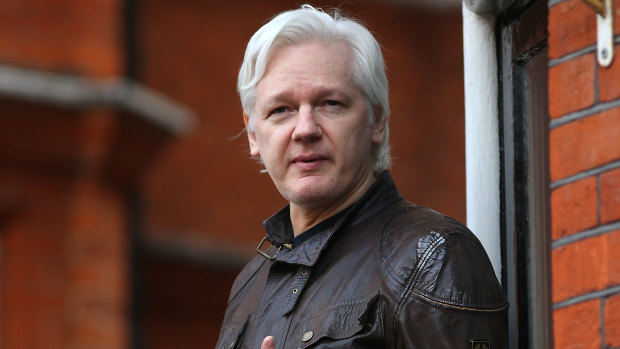 Julian Assange speaking in 2019.