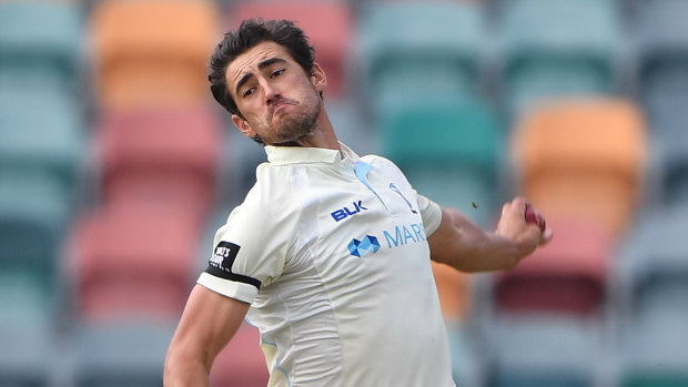 One final effort ... Mitchell Starc will have four weeks off after the Sheffield Shield final.