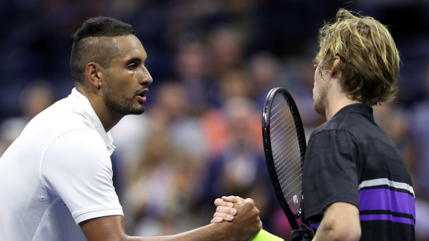 Anticlimax: Kyrgios bows out to the unseeded Russian.