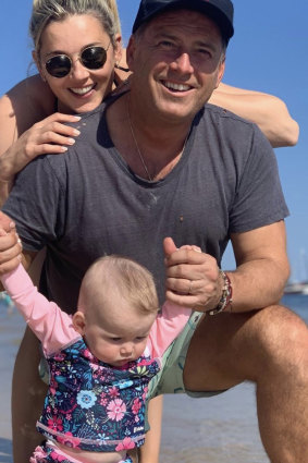 Karl and Jasmine Stefanovic with their baby daughter Harper.