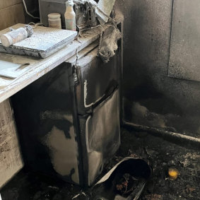 Damage following an e-bike fire in a Darlinghurst apartment building earlier this month.