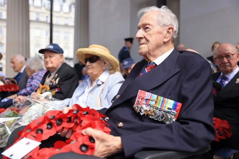 Wing Commander John Bell attending the Bomber Command Memorial Act of Remembrance, June 26, 2022, in London