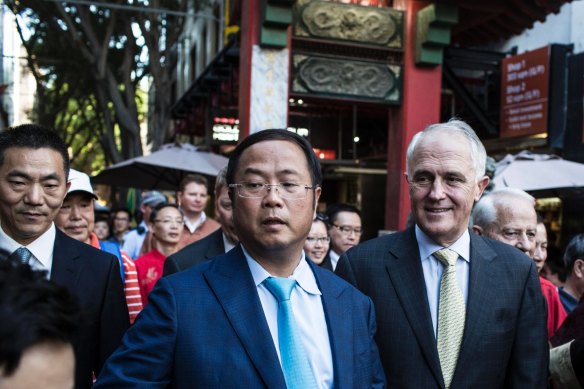 Malcolm Turnbull and alleged Chinese influence agent Huang Xiangmo at the lantern festival in Sydney in 2016.