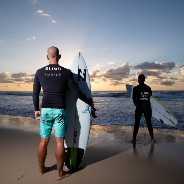 Matt Formston with surf coach Michael Crisp. “It’s all about trust.”