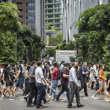 Singapore, seen here in April 2022, has been flexible with its reopening rules to keep a lid on cases.