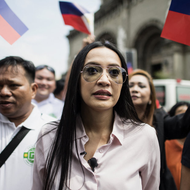 Former pop star and sex blogger Mocha Uson spruiked for Duterte in 2016.