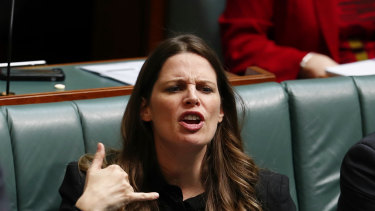Kate Ellis in Parliament as shadow education minister, 2017.