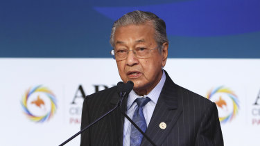 Malaysian Prime Minister Mahathir Mohamad. 