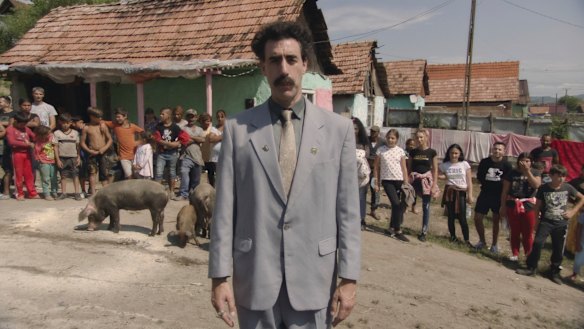 Sacha Baron Cohen as Borat.