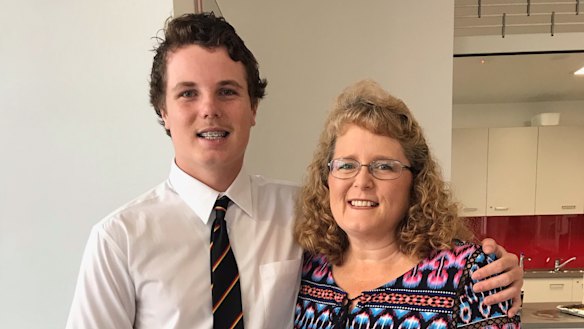 Anne-Maree Williams and her 18-year-old son Jack are both happy he is returning to school to complete his HSC.