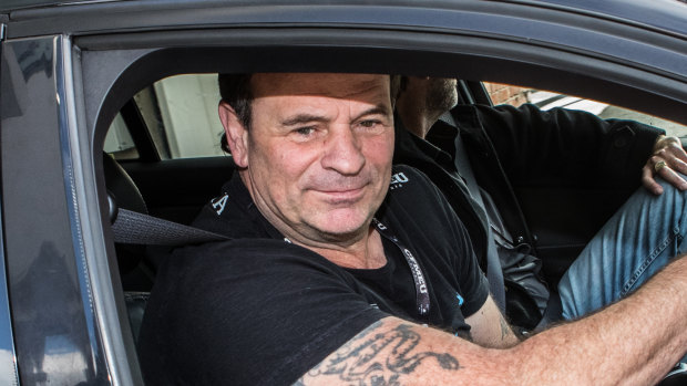 John Setka leaves a union delegates meeting at CFMMEU headquarters.