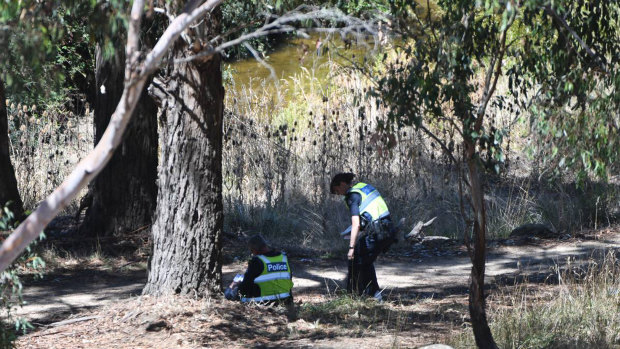 A man's body was found in the Yarrowee Creek on Saturday morning.