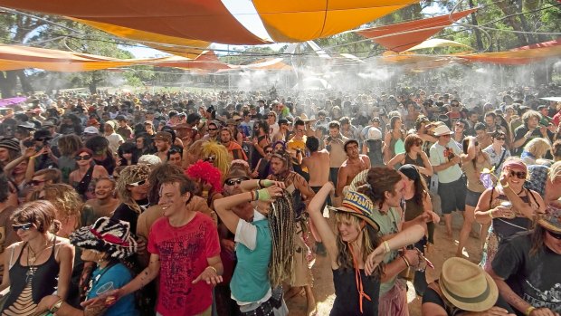 Revellers at the Rainbow Serpent Festival