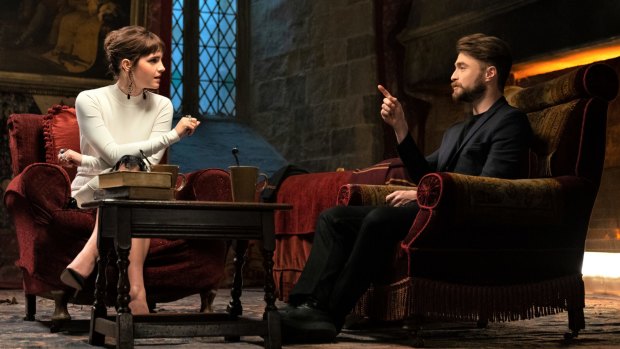 Old schoolmates: Emma Watson and Daniel Radcliffe discuss their work on the Harry Potter films.
