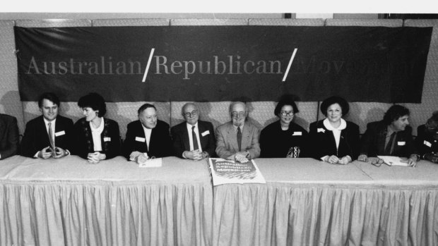 The press conference for the launch of the Australian Republican Movement.