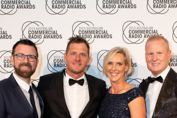 Nova’s Brisbane breakfast team of Kip Wightman (left), Ash Bradnam, Susie O’Neill and David Lutteral have been toppled after four straight survey wins.