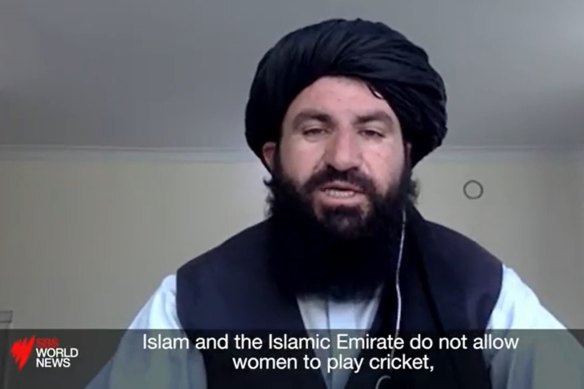 The deputy head of the Taliban’s Cultural Commission, Ahmadullah Wasiq, explains in an exclusive interview with @SBSNews why it is not necessary for women in Afghanistan to play sport and in particular cricket.