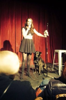 With  dog Dukdik for the  first time on stage, at Sydney's the Factory Theatre in 2015. 