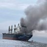 A Thai cargo ship struck and set ablaze by Iran on March 11 in the Strait of Hormuz