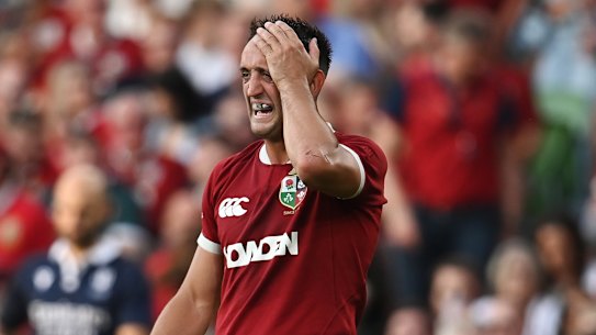 Alex Mitchell of British & Irish Lions looks dejected during the 1888 Cup international match between British & Irish Lions and Argentina