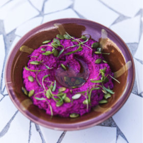 Colourful dishes covered in herbs abound at Sana.