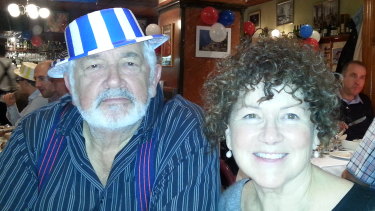 Colin Lovitt with his wife, Margaret, celebrating Bastille Day.