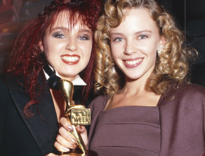 Kylie Minogue, pictured with her sister Dannii, struck gold in 1988.