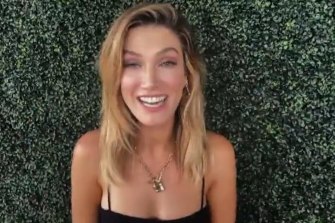 Delta Goodrem jumped on the star studded Zoom call.