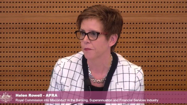 Deputy APRA chair Helen Rowell at the Royal Commission. 