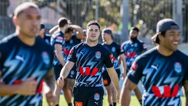 Mitchell Moses at Blues training during the week.