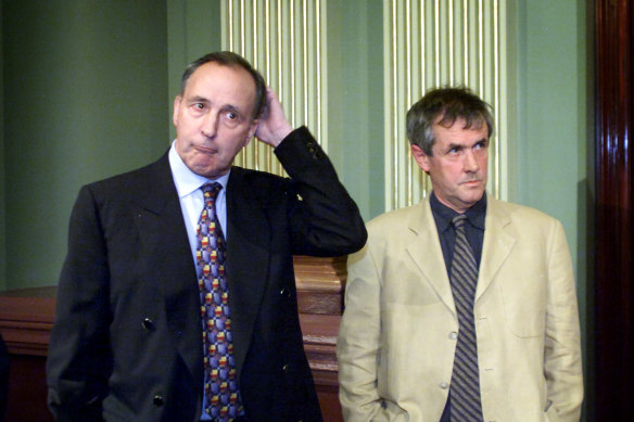 Paul Keating and his speechwriter, Don Watson, at the launch of Watson’s award-winning Recollections of a Bleeding Heart: A Portrait of Paul Keating PM.