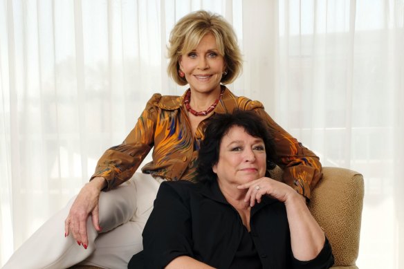 Actor Jane Fonda and director Susan Lacy pose ahead of the launch of  the documentary,  Jane Fonda: In Five Acts