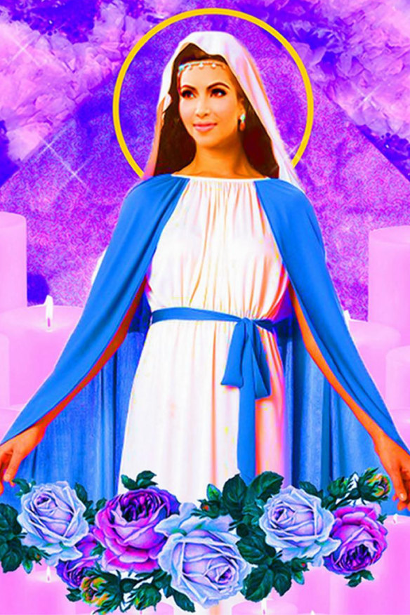New York artist Hannah Kunkle’s provocative depiction of Kim Kardashian as Jesus.