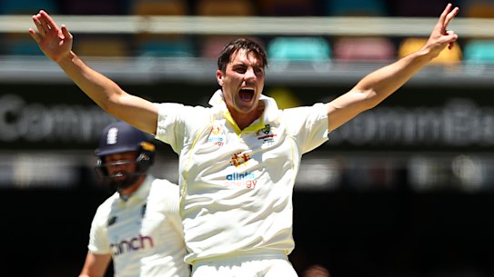 Howzat for a first effort? Australian captain Pat Cummins appeals.