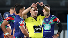 Ashley Klein during the Warriors and Knights match.