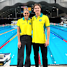 Shayna and Jamie Jack after making their first Australian swimming team together.