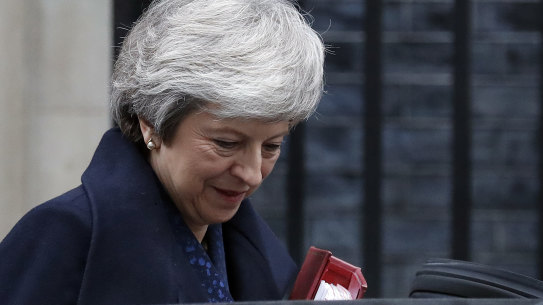 Britain's Prime Minister Theresa May leaving 10 Downing Street... temporarily.