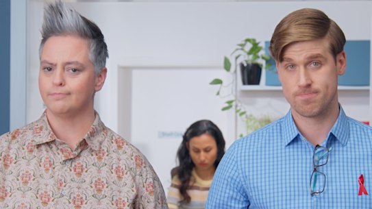 Geraldine Hickey and Riley Nottingham in Metro Sexual. 