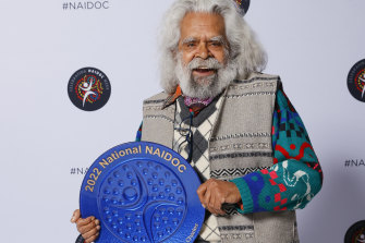 Uncle Jack Charles at the 2022 National NAIDOC Week Awards. 